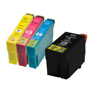 KIT 4 CARTUCCE CON CHIP PER EPSON WORKFORCE WF 3620DWF 3640DTWF 7110DTW REMAN