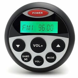 AUTORADIO MARINO IMPERMEABILE BARCA Radio FM USB MP3 AUX BT TONDO BLUETOOTH