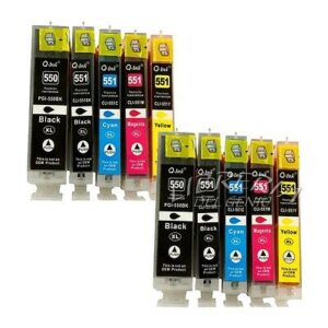 10 CARTUCCE per cli 551 M C Y BK PGI-550BK IP7250 MG6350 MG5450 MX725 MX925 MG