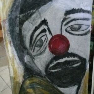 quadro moderno pagliaccio dipinto a mano su tela