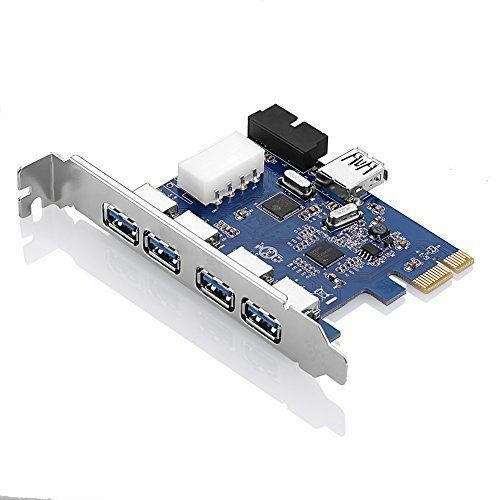HUB 5 Porte USB 3.0 PCI-E PCI Express Card Adapter con madre 20 pin (GME)