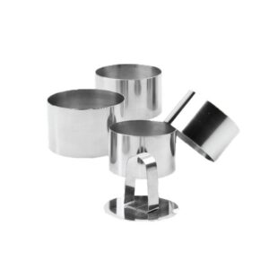COPPAPASTA KING ACCIAIO INOX DOLCE E SALATO STAMPO FORMA TONDO SET 4 PZ CM 6 7,5