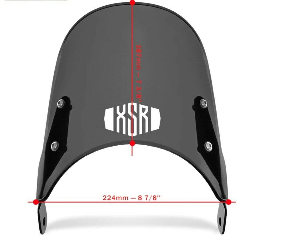 SCHERMO CUPOLINO PARABREZZA FLY PER YAMAHA XSR 155 250 300 700 900 NERO - immagine 3