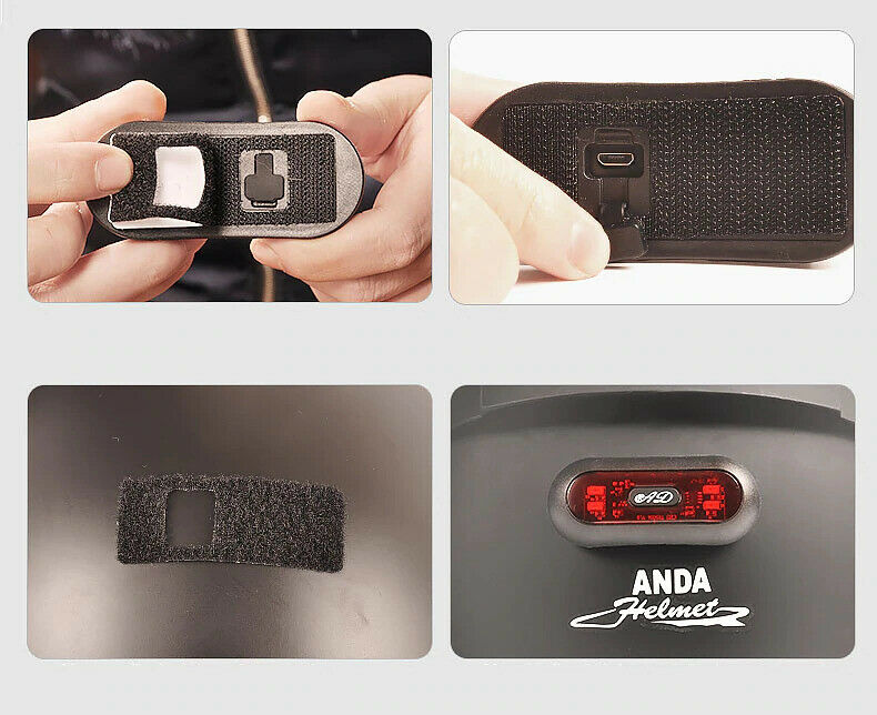 LUCE FARO A LED DA TESTA CASCO 4 LED ADATTO PER MOTO MONOPATTINO EBIKE E-BIKE - immagine 6