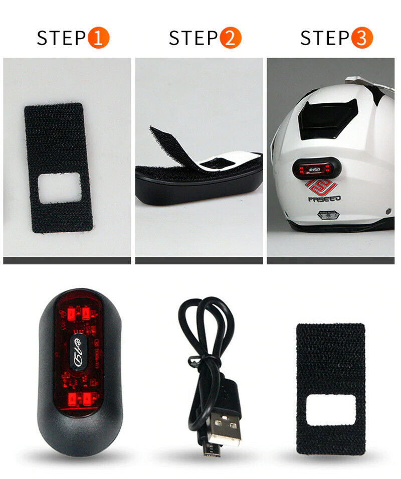 LUCE RICARICABILE FARO A LED DA TESTA CASCO PER MOTO MONOPATTINI SCOOTER BICI - immagine 9