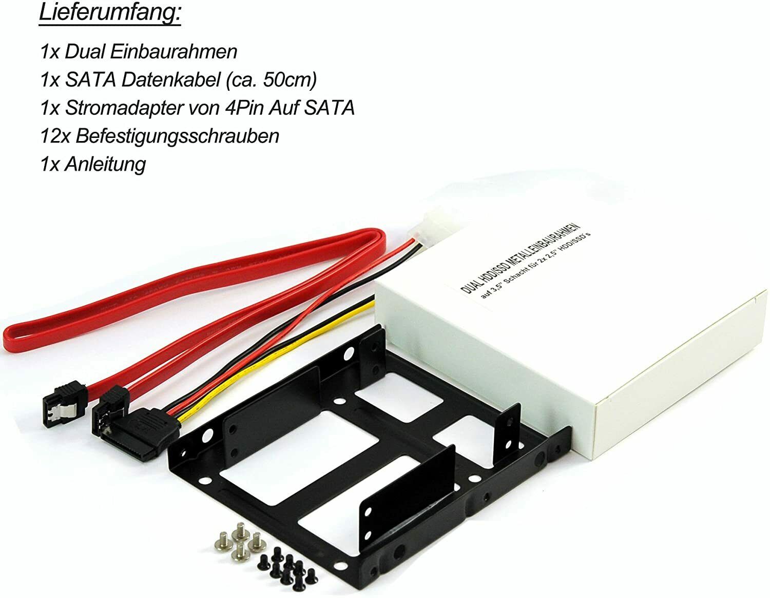 CASSETTO ADATTATORE HDD 3,5 PER 2X2,5 HARD DISK/SSD CON CAVO SATA HL-SD3 - immagine 2