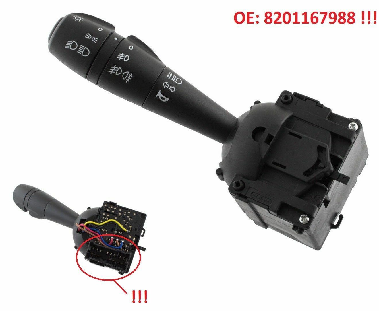 DACIA DOKKER DUSTER LOGAN II LODGY INTERRUTTORE COMANDO DEVIO LUCI 8201167988 - immagine 3