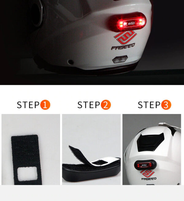 LUCE FARO A LED DA TESTA CASCO 4 LED ADATTO PER MOTO MONOPATTINO EBIKE E-BIKE - immagine 5