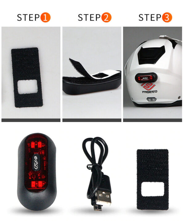 LUCE FARO A LED DA TESTA CASCO 4 LED ADATTO PER MOTO MONOPATTINO EBIKE E-BIKE - immagine 9