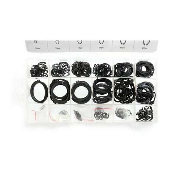 SET ASSORTIMENTO 300 ANELLI ELASTICI SEEGER MONTAGGIO RADIALE ALBERI KRAFT&DELE - immagine 4