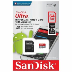 Sandisk Micro SD 64 GB Micro SDXC Cl 10 + Adattatore SD SDSQUA4-064G-GN6MA Ultra