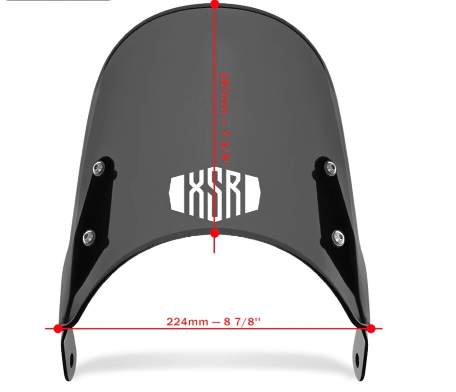 SCHERMO CUPOLINO PARABREZZA FLY PER YAMAHA XSR 155 250 300 700 900 NERO - immagine 3