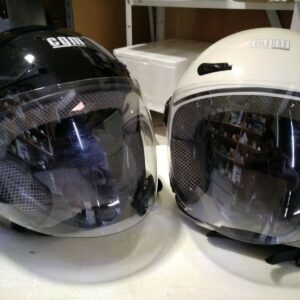 coppia 2 CASCO JET DEMI JET MOTO SCOOTER CGM LUCIDO CON VISIERA OMOLOGATO TG L