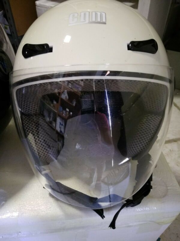 coppia 2 CASCO JET DEMI JET MOTO SCOOTER CGM LUCIDO CON VISIERA OMOLOGATO TG L - immagine 2