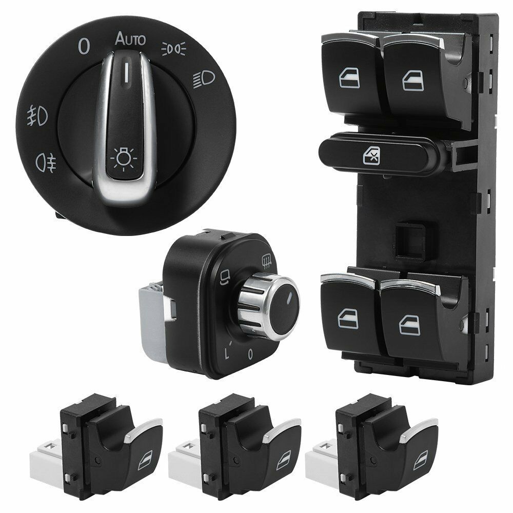 GOLF V 03-09 SET INTERRUTTORE DEVIOLUCI SPECCHI PULSANTERIA ALZAVETRI 3C8941431A - immagine 3