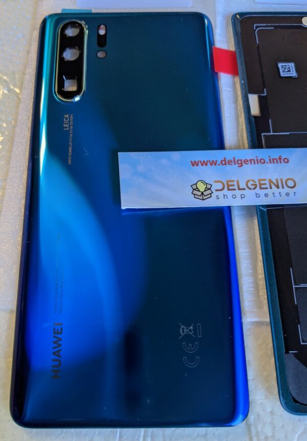 VETRO POSTERIORE BACK COVER COPRI BATTERY HUAWEI P30 PRO VOG-L09 L29 AURORA BLU - immagine 2