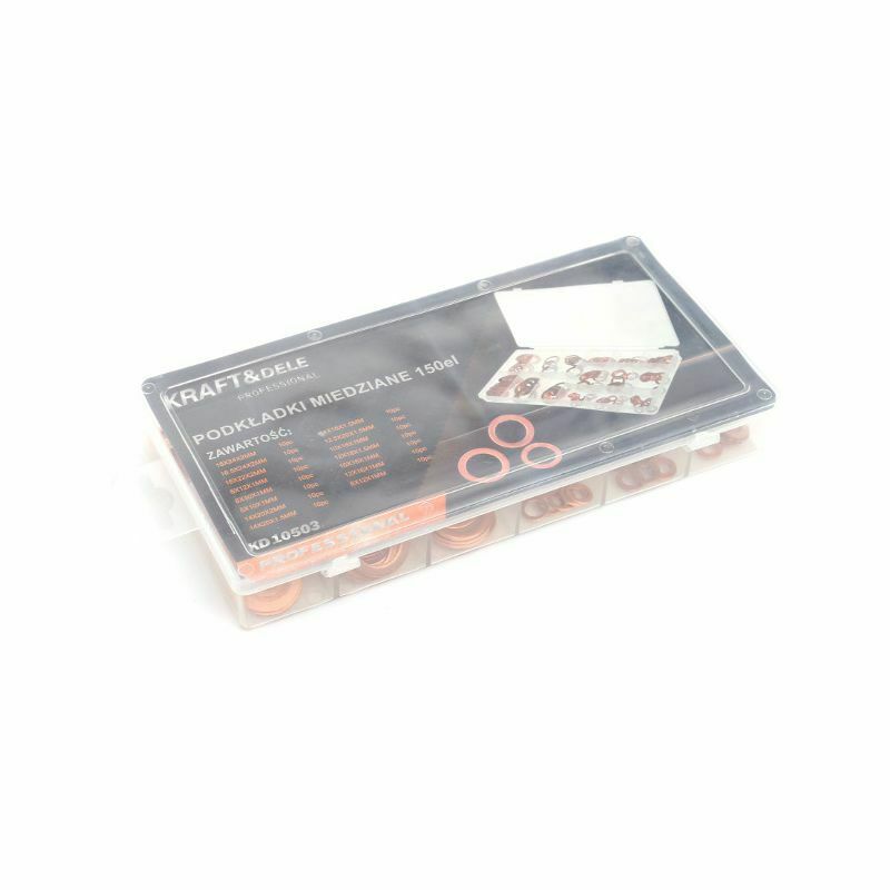 150 qty 15 dimensioni in rame sigillante rondelle assortimento set con Scatola - immagine 4