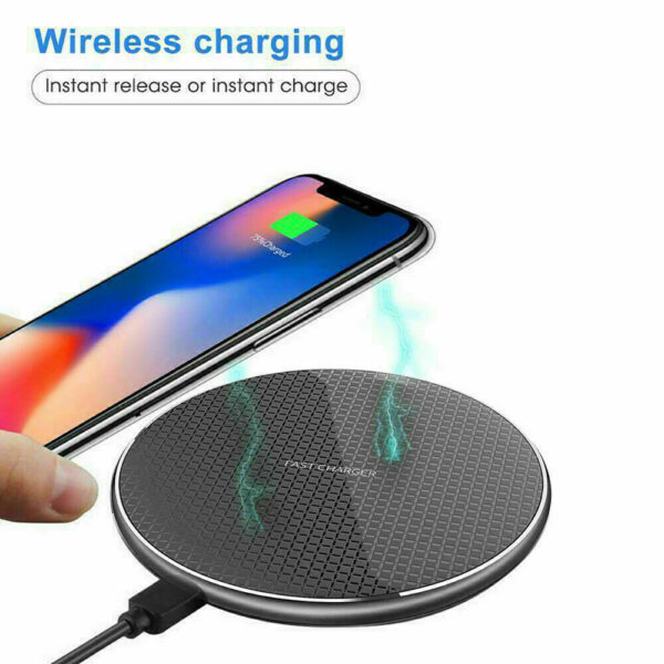 Luxury Qi Fast Wireless Charger Charging Pad For Apple iPhone 12 XS Max Xr X 11 - immagine 3