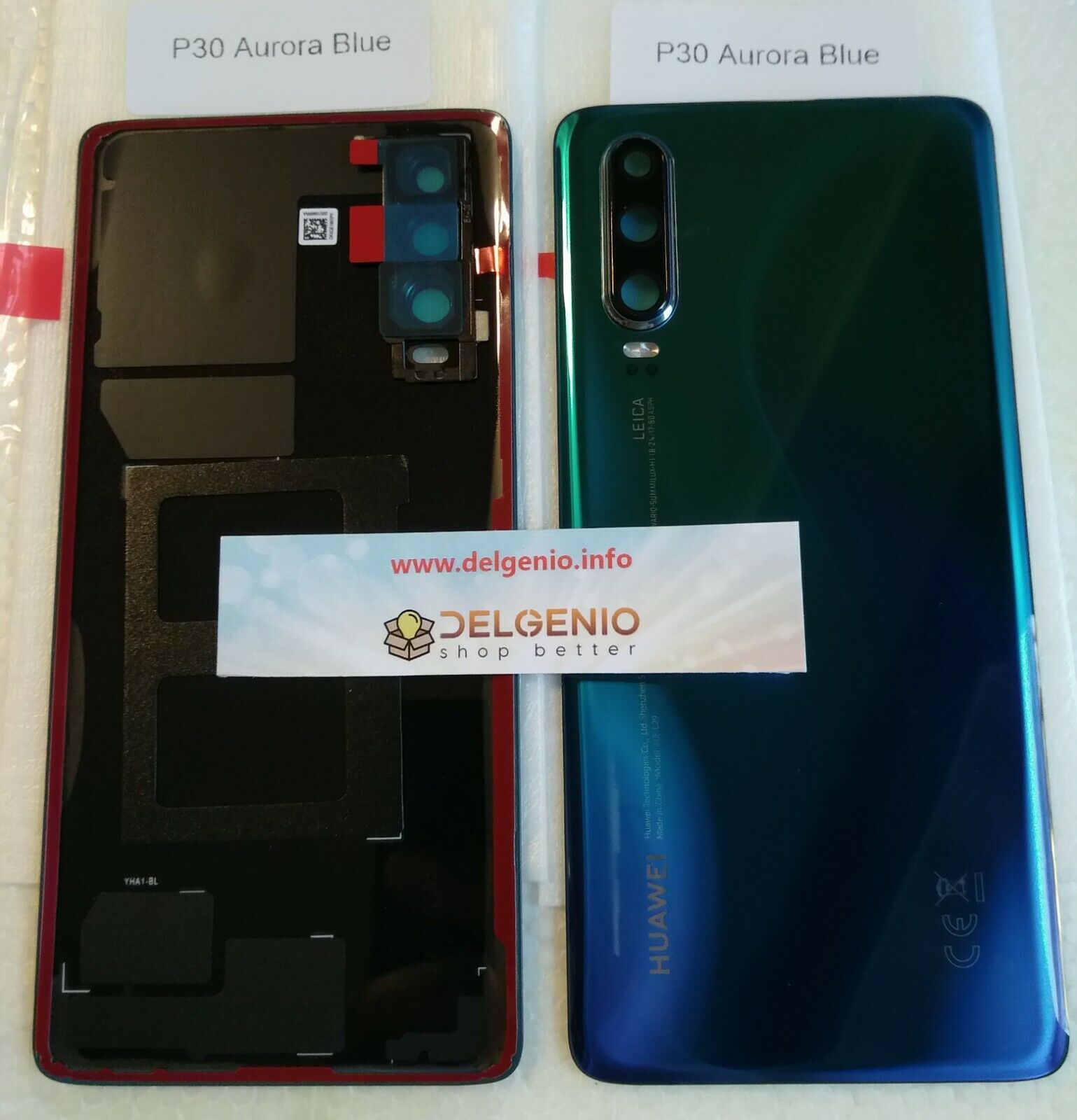 BACK COVER SCOCCA POSTERIORE COPRI BATTERY HUAWEI P30 ELE-L29 ELE-L09 AURORA BLU