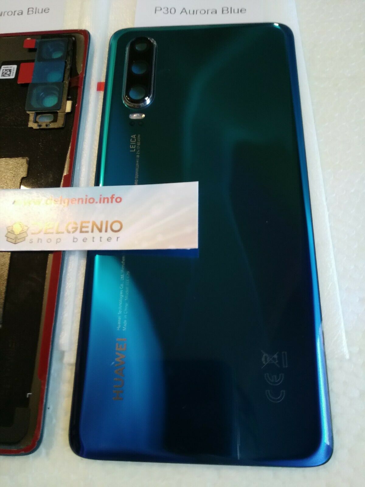 BACK COVER SCOCCA POSTERIORE COPRI BATTERY HUAWEI P30 ELE-L29 ELE-L09 AURORA BLU - immagine 2