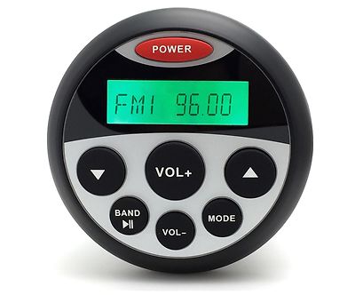 AUTO RADIO MARINO IMPERMEABILE BARCA Radio FM USB MP3 AUX BT TONDO 4x40W