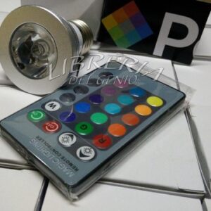 Faretto RGB Base E27 LED Multicolor 3W Lampada Lampadina + 24 Telecomando LD235