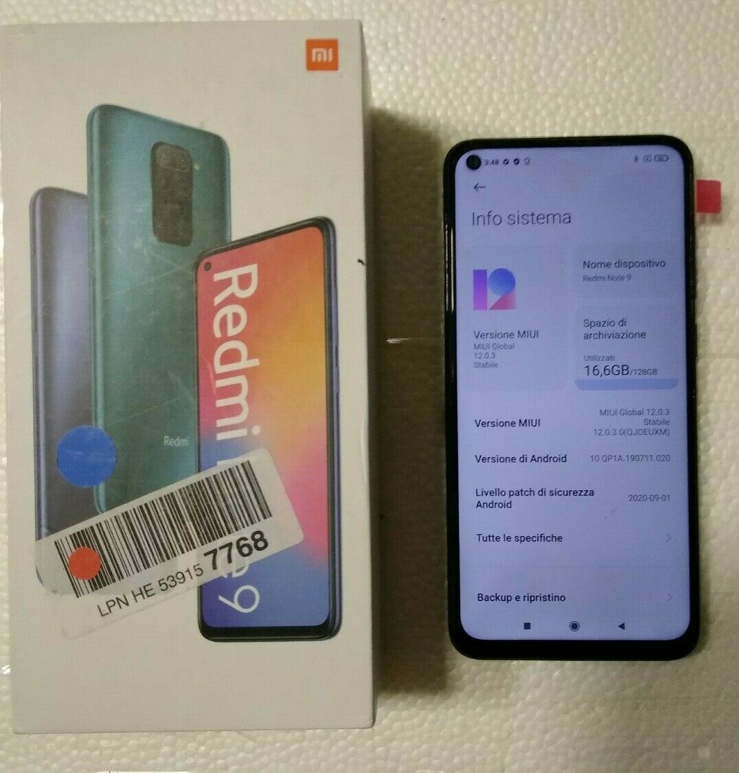 Xiaomi Redmi Note 9 Smartphone, 4 GB + 128 GB, 6.53 ”FHD + 48MP Quad ONYX BLACK