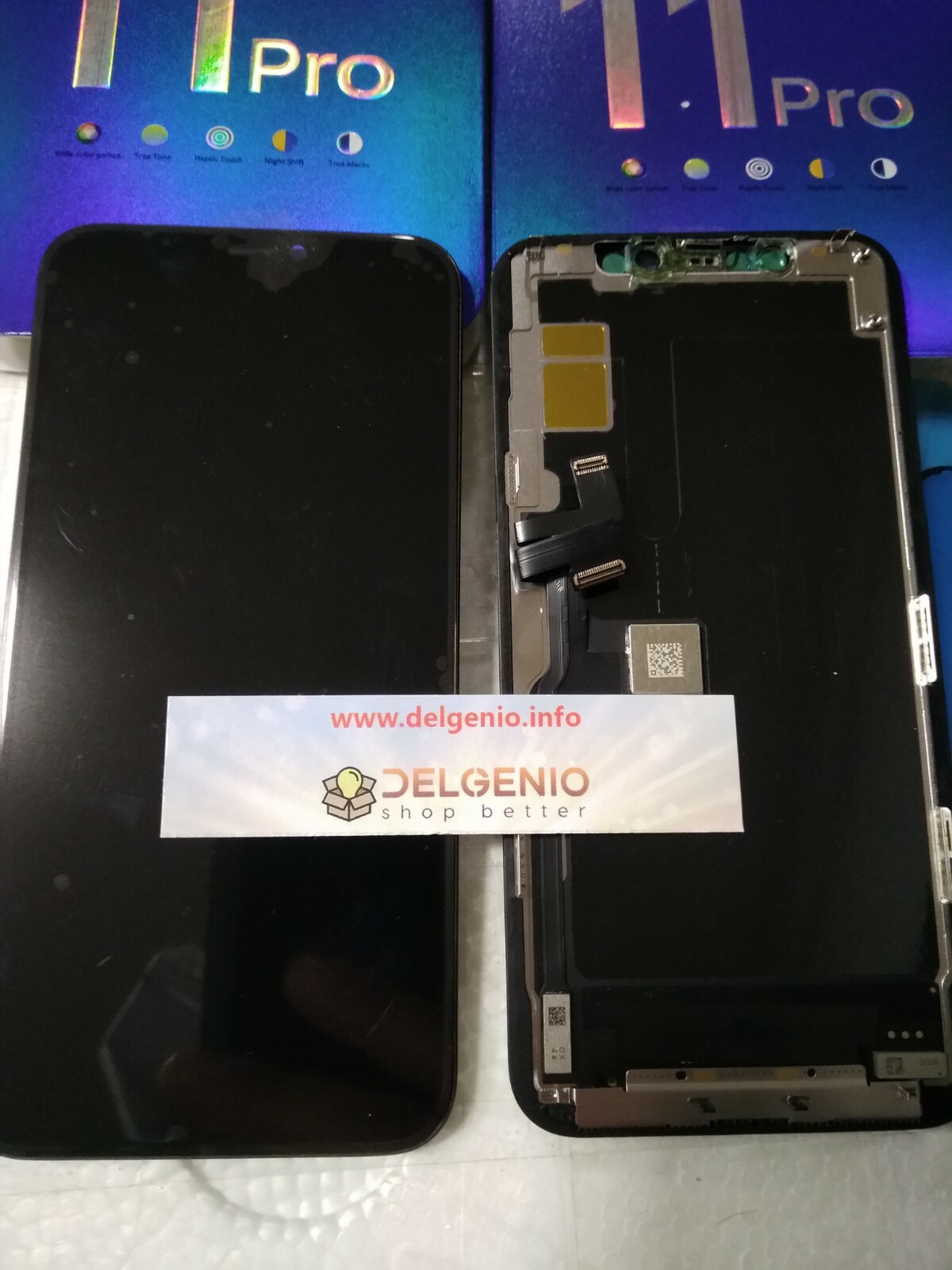 IPHONE 11 PRO OLED LCD SCHERMO ZY TOP DISPLAY TOUCH SCREEN VETRO FRAME NERO - immagine 2