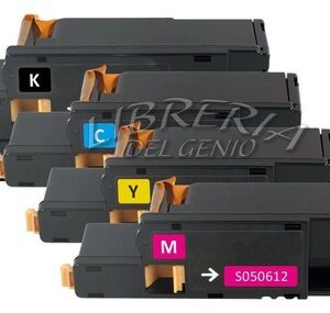 KIT 4TONER COMP. EPSON S050614 S050613 S050612 S050611 C1700 CX17 B-C-M-Y 4 NEW