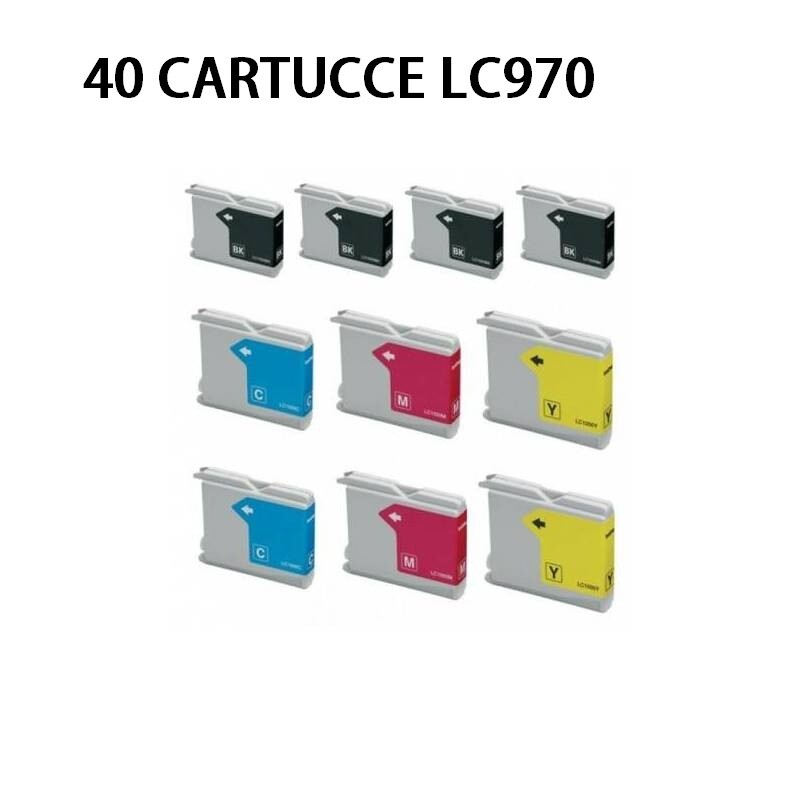 40 CARTUCCE COMPATIBILI PER BROTHER LC-970 DCP 130C 135C 150C 330C LC 970 LC1000