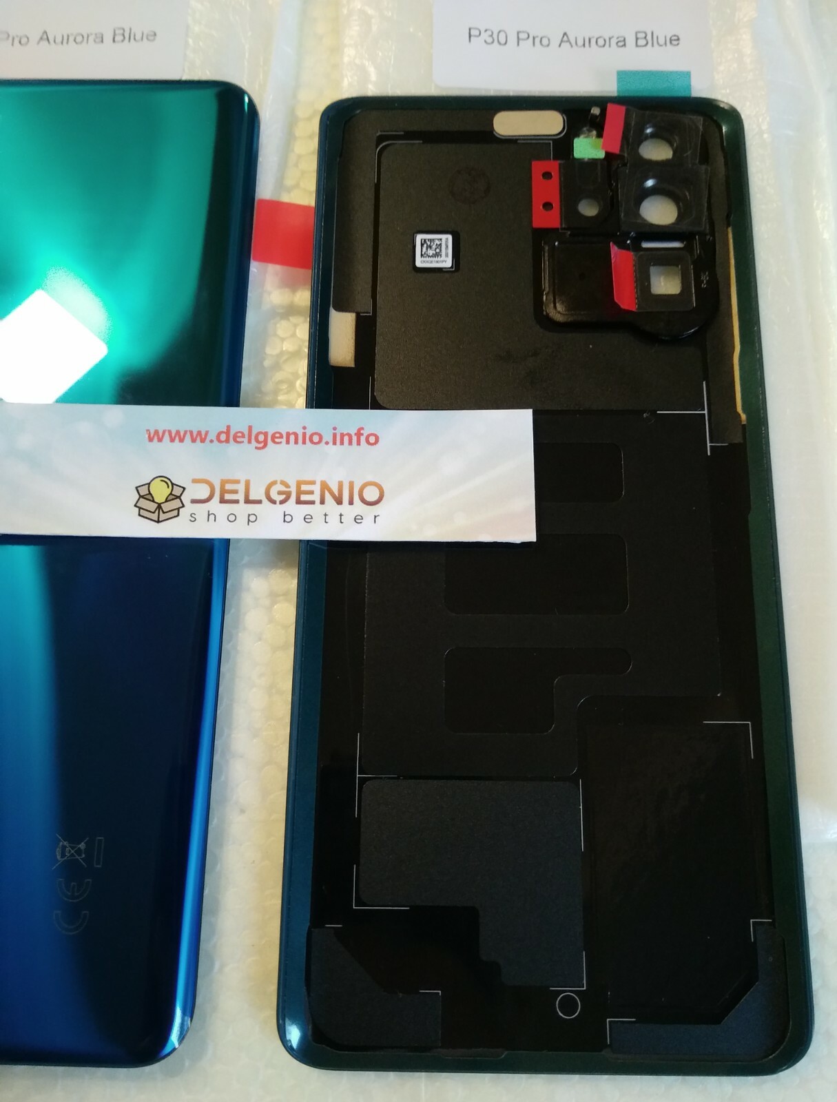 BACK COVER SCOCCA VETRO CAM POSTERIORE BLU ORIGINALE HUAWEI P30 PRO VOG-L29 - immagine 3