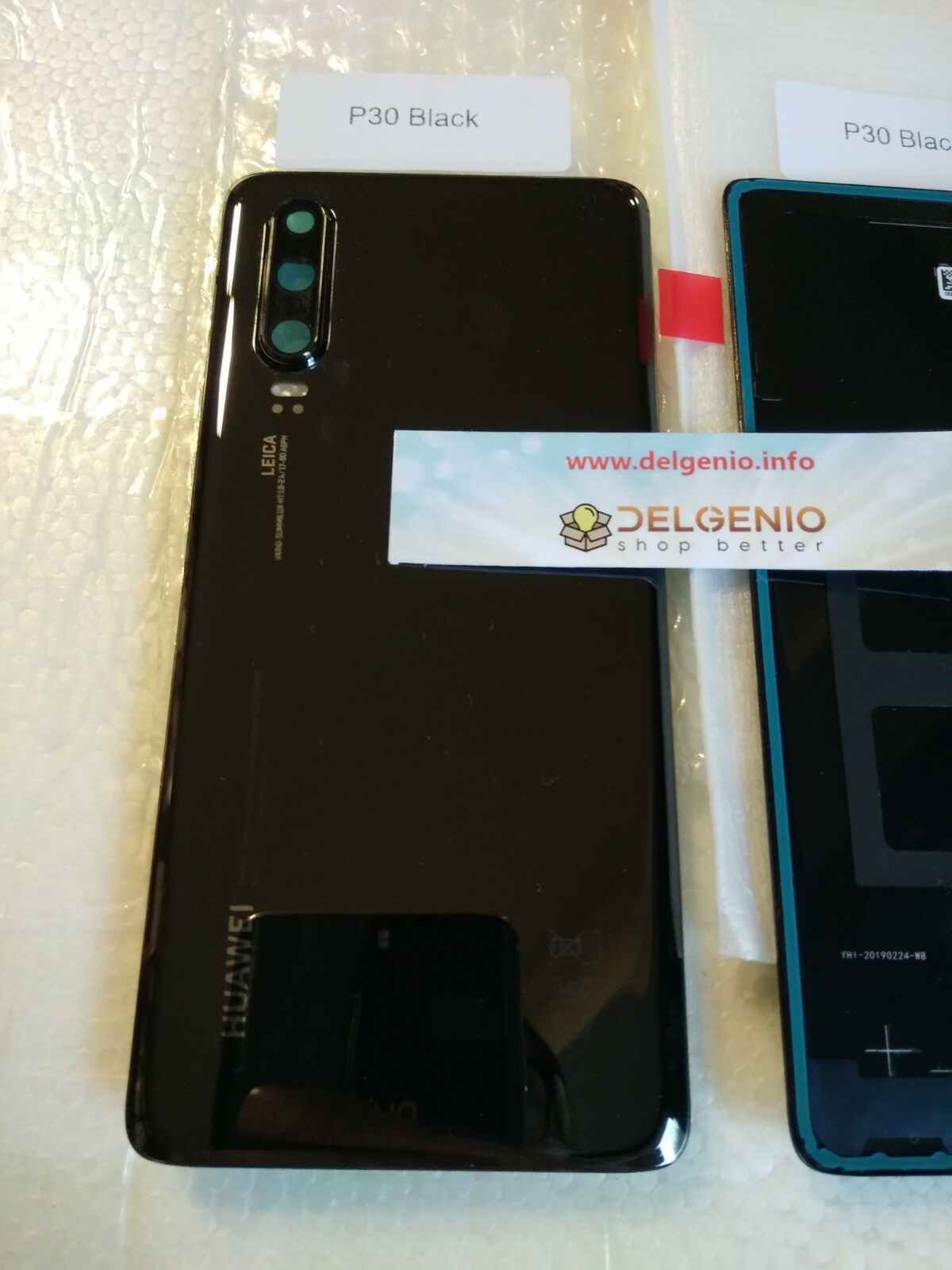 BACK COVER SCOCCA VETRO CAM POSTERIORE NERO BLACK ORIGINALE HUAWEI P30 ELE-L29 - immagine 2