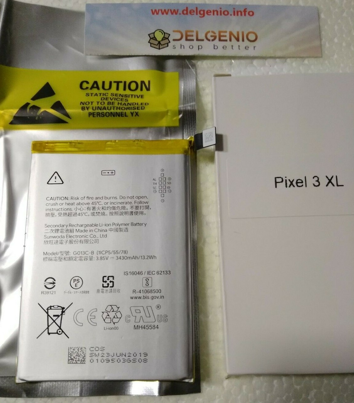 BATTERIA PILA ORIGINALE GOOGLE per PIXEL 3 XL G013B G013C G013C-B 3430mAh