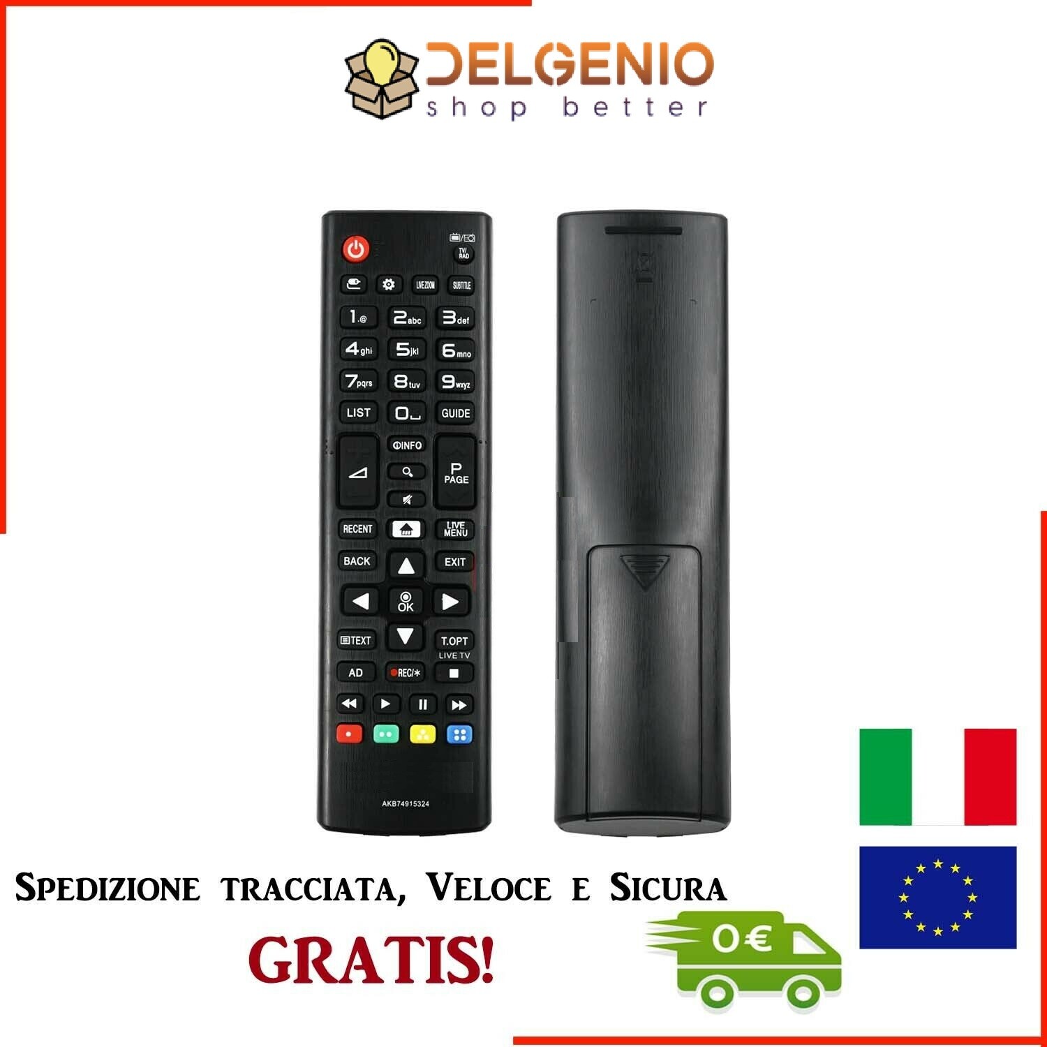 Telecomando LG NON ORIGINALE per AKB7491532432LH590U 32LH604V 43LH630V 43UH664V
