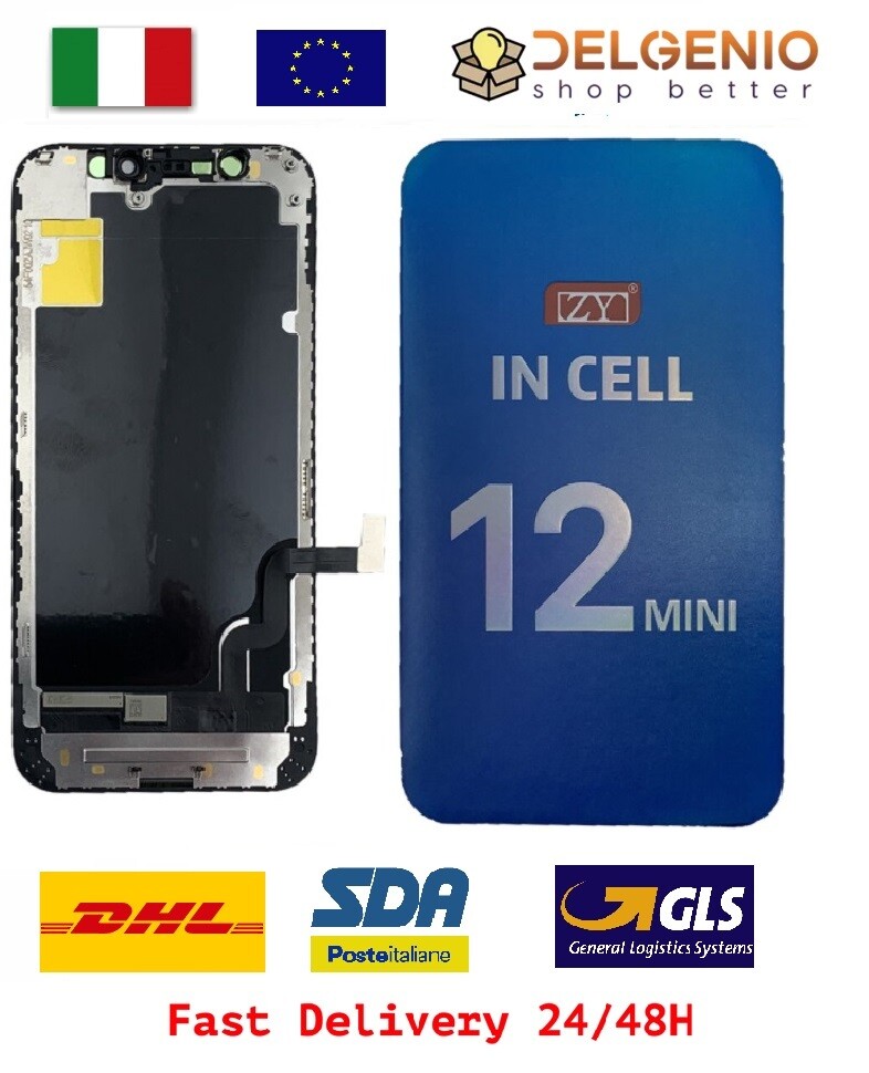 SCHERMO TOUCH LCD DISPLAY PER APPLE IPHONE 12 MINI ZY INCELL PROGRAMMABILE