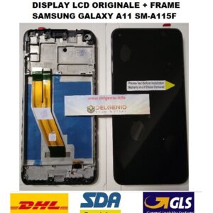 DISPLAY LCD + TOUCH SCREEN ORIGINALE SAMSUNG A11 SM-A115F/FN/DS NERO invio GLS