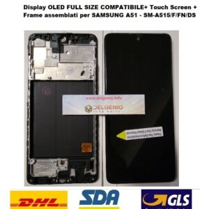 Display AMOLED FULL SIZE Touch Screen Frame per Samsung Galaxy A51 SM-A515F Nero