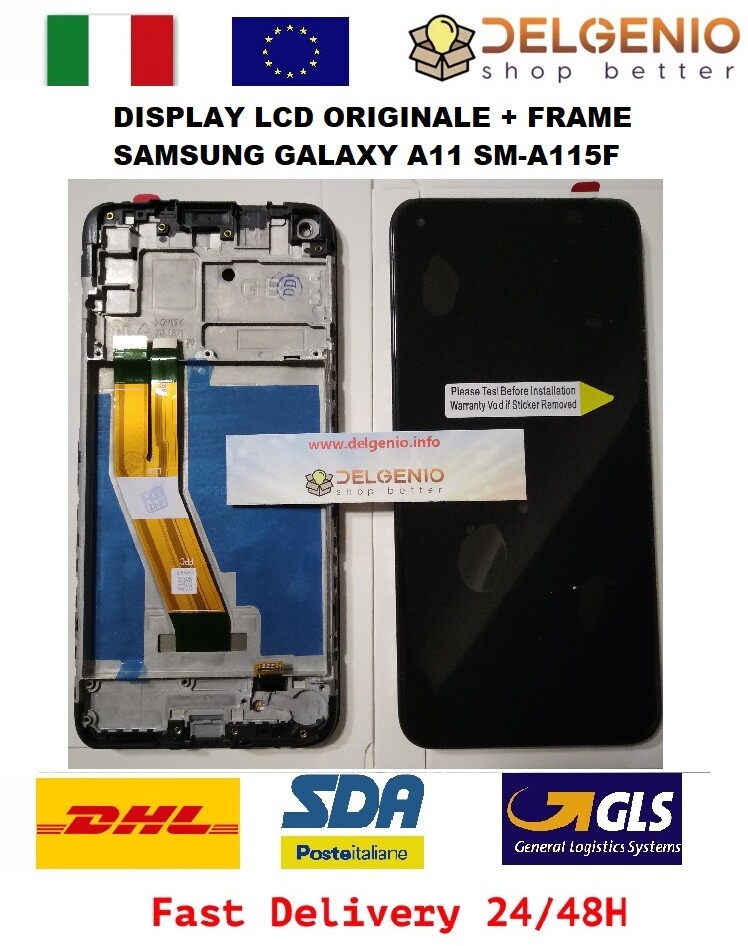 DISPLAY LCD ORIGINALE + FRAME SAMSUNG GALAXY A11 SM-A115F A115 TOUCH SCREEN NERO