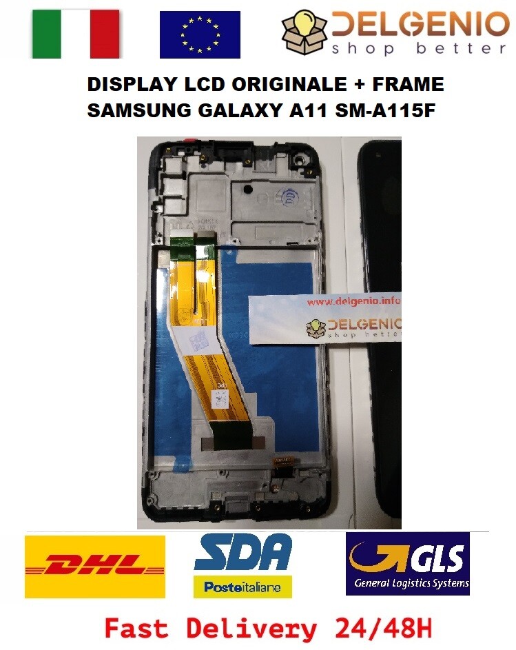 DISPLAY LCD ORIGINALE + FRAME SAMSUNG GALAXY A11 SM-A115F A115 TOUCH SCREEN NERO - immagine 2