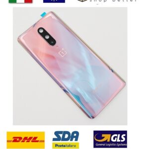 COVER BACK VETRO POSTERIORE ONEPLUS 8 +BIADESIVO SILVER-ROSE SILVER-PURPLE