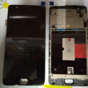 PER ONE PLUS 3 LCD DISPLAY VETRO SCHERMO TOUCH SCREEN NERO/FRAME ASSEMBLY NUOVO