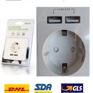 Presa Schuko 230 V 220 V presa con 2 X USB Standard da Incasso per smartphone