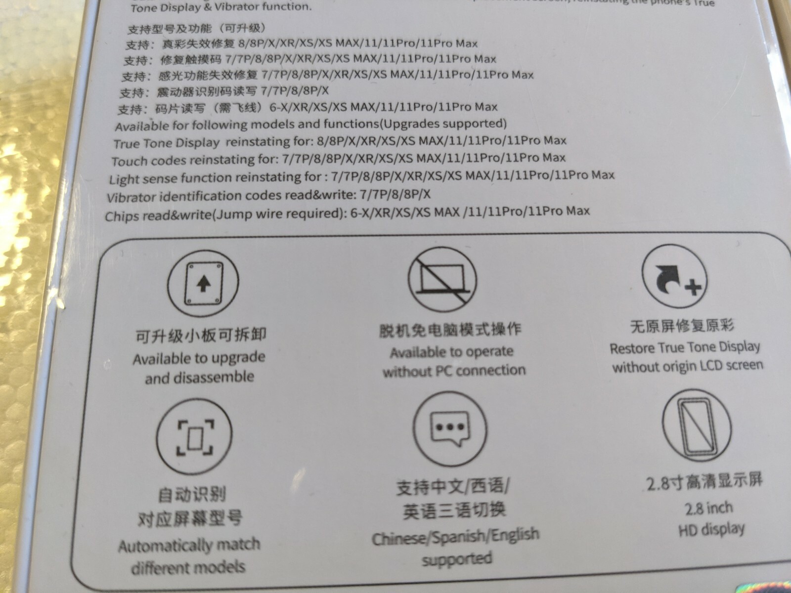 CLONE-BOY 2 PROGRAMMATORE CHIP PER APPLE IPHONE MEGA IDEA SENSORE LUCE TRUE TONE - immagine 4