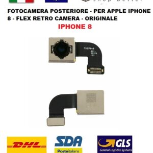 FOTOCAMERA POSTERIORE - PER APPLE IPHONE  8 - FLEX RETRO CAMERA -  ORIGINALE