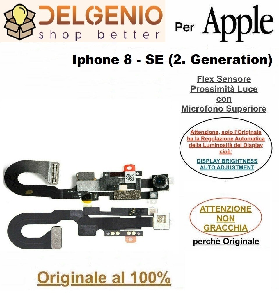 Flex Sensore Prossimità Mic Speaker Voce per Apple iPhone 8 / Se 2020 Originale