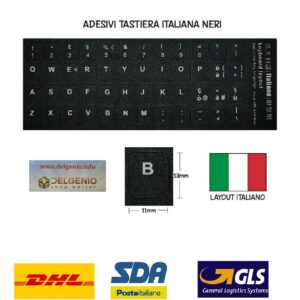 Adesivi Lettere Per Tastiera Italiana Neri Da Notebook Pc Computer Stickers