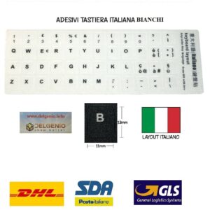 Adesivi Lettere Per Tastiera Italiana Bianchi Da Notebook Pc Computer Stickers