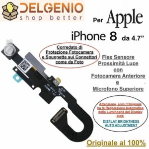 Flex Sensore Prossimità Luce Camera Front Mic per Apple iPhone 8 ORIGINALE