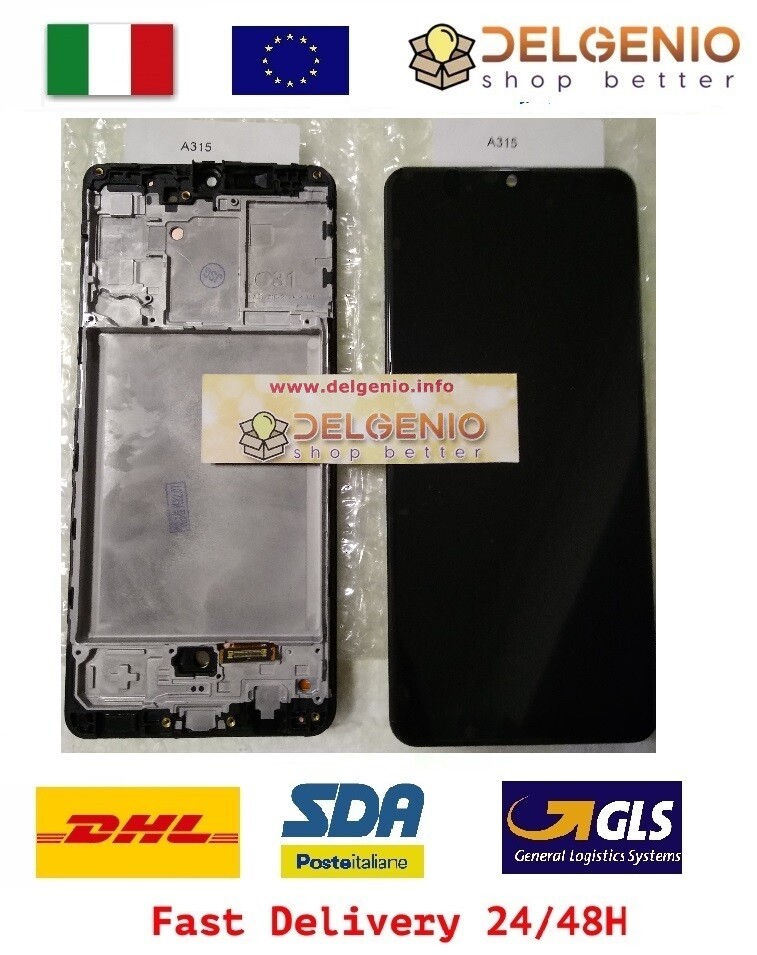 DISPLAY LCD ORIGINALE + FRAME SAMSUNG GALAXY A31 SM-A315F A315 TOUCH SCREEN NERO