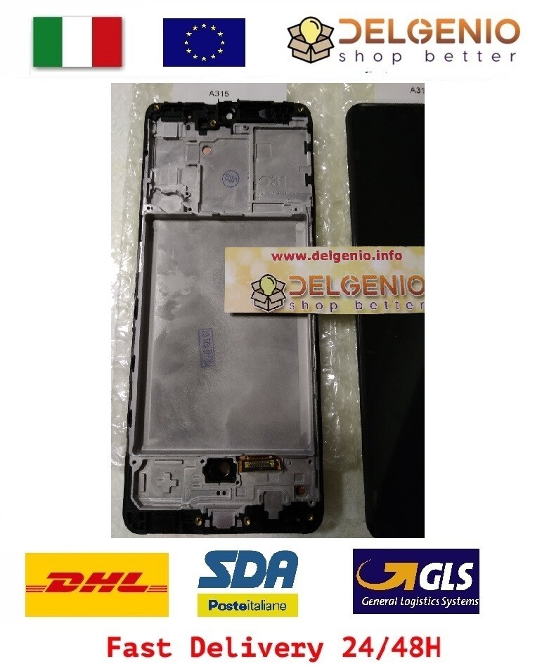 DISPLAY LCD ORIGINALE + FRAME SAMSUNG GALAXY A31 SM-A315F A315 TOUCH SCREEN NERO - immagine 2